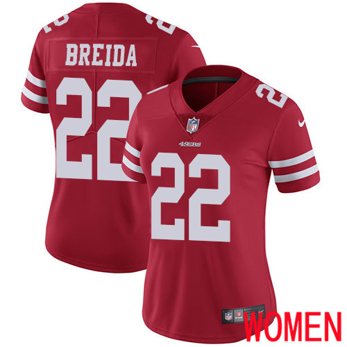 San Francisco 49ers Limited Red Women Matt Breida Home NFL Jersey #22 Vapor Untouchable